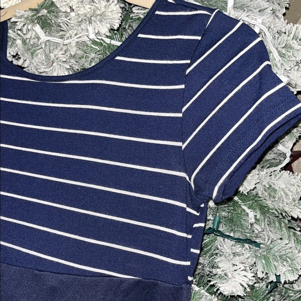 Navy Striped juniors Dress - Picture 5 of 8